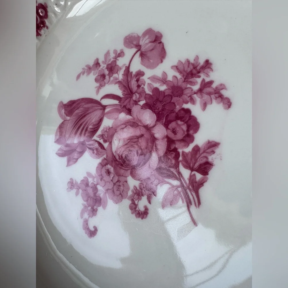 Schumann Bavaria China Soup Bowl Pink Floral Design Rare
